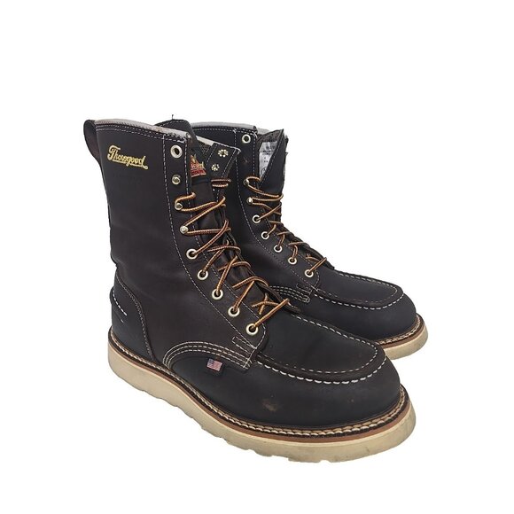 Thorogood Men's 8" Soft Toe WP Wedge Sole Work Boot (U.S.A.) 814-3800 Brown 9D - Picture 1 of 8